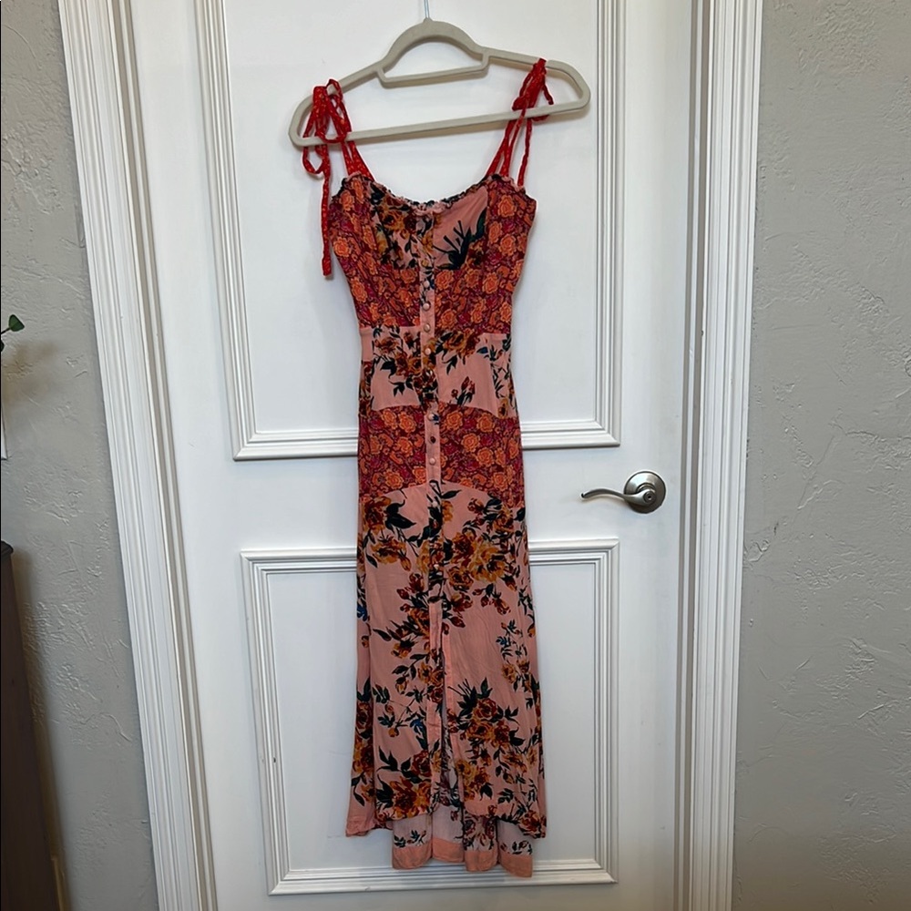 VGUC Free People Lover Boy Floral Patchwork Maxi Dress. Size 2 - Picture 5 of 9